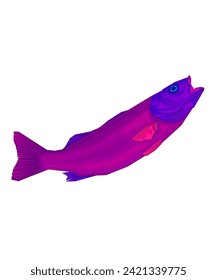 Jumping fish vector, modern art