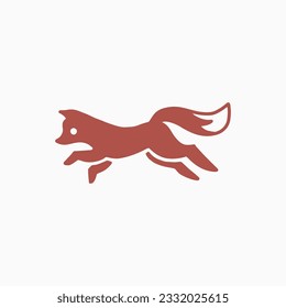 jumping fox logo vector icon illustration