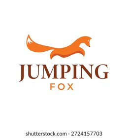Jumping Fox Vector Logo Modern Minimalist Animal Brand Icon