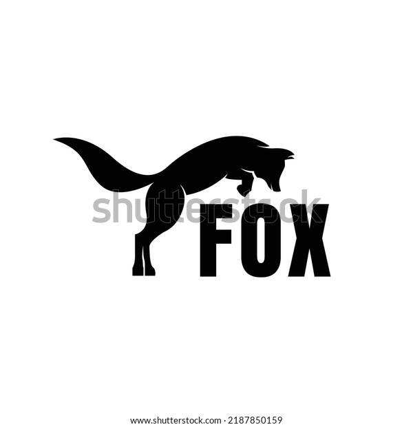 Jumping Fox Vector Silhouette Fox Isolated Stock Vector (Royalty Free ...