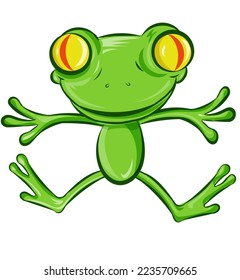 jumping Frog Cartoon Character . isolated on white