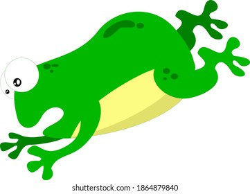 JUMPING FROG CARTOON VECTOR ILLUSTRATION