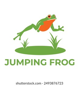 Jumping Frog Minimalist Logo Design