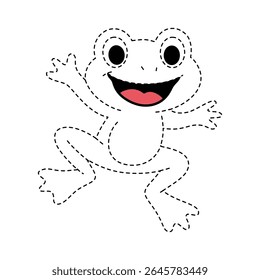 Jumping Frog Outline for Coloring Page