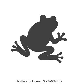 Jumping Frog Silhouette in Minimalist Design