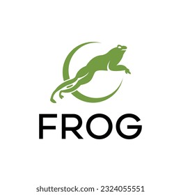 jumping frog vector logo design