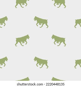 Jumping german boxer puppy. Seamless pattern. Dog silhouette. Endless texture. Design for wallpaper, wrapping paper, fabric, decor, surface design. Vector illustration.