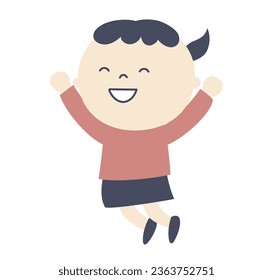 Jumping girl, jump, child, enjoy, happy
