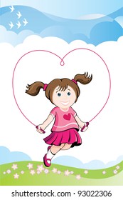 jumping girl in love
