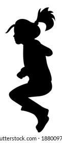 jumping girl silhouette vector