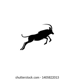 Jumping goat logo. Jumping goat icon.