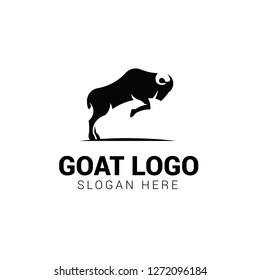 Jumping goat logo template isolated on white background