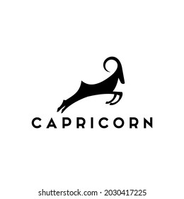 Jumping Goat Silhouette Logo Design Inspiration,capricorn Logo