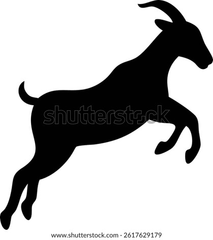 Jumping Goat Silhouette Vector - Dynamic Farm Animal Design"