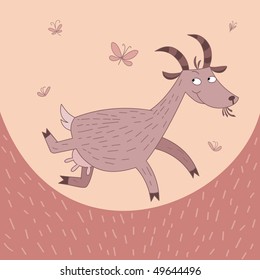 Jumping goat - vector