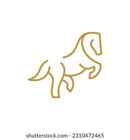 Jumping Golden line horse Vector graphic icon animal. Show Jumping Competition. Sport. Icons and design elements.
