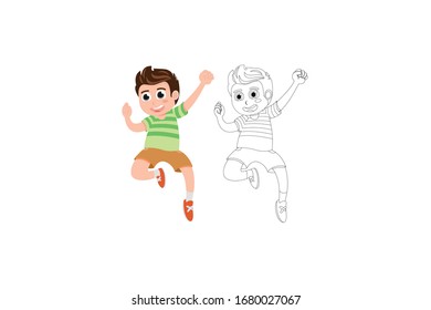 Jumping High Vector Illustration Object Bundle
