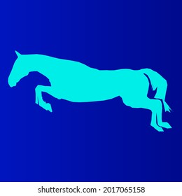 Jumping Horse with Dark Blue Background