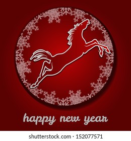 Jumping horse. Happy new year.