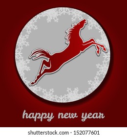 Jumping horse. Happy new year.