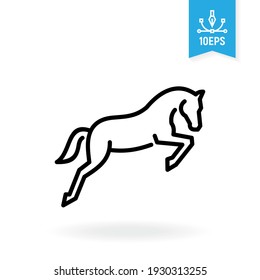 Jumping horse icon. Equine symbol. Equestrian vector illustration.