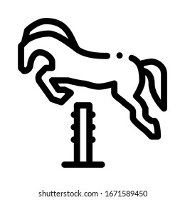 Jumping Horse Icon Vector. Outline Jumping Horse Sign. Isolated Contour Symbol Illustration