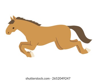 Ilustração de Cavalo Saltador (Estilo Plano)
