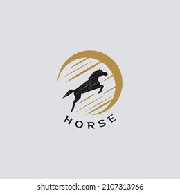 Jumping horse logo design vector