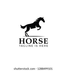 Jumping horse logo template isolated on white background