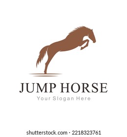 jumping horse logo vector template