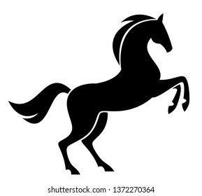 Jumping horse on a white background