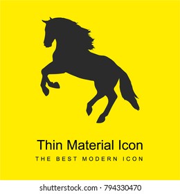 Jumping horse silhouette facing left side view bright yellow material minimal icon or logo design