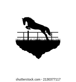 Jumping Horse Silhouette For Logo Design. Eps 10 Vector.