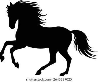 jumping horse silhouette vector illustration.