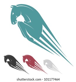 Jumping horse symbol - vector illustration