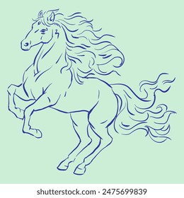 Jumping horse vector for card, decoration, illustration