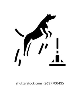 jumping hurdle dog competition show glyph icon vector. jumping hurdle dog competition show sign. isolated symbol illustration
