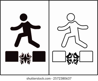 Jumping icon black and white vector Design