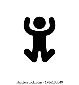 Jumping icon on white background. 