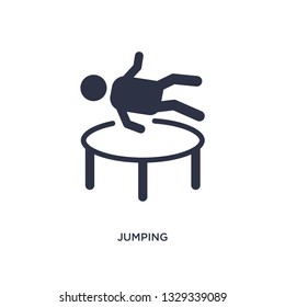 jumping icon. Simple element illustration from free time concept. jumping editable symbol design on white background. Can be use for web and mobile.