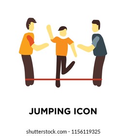 Jumping icon vector isolated on white background, Jumping transparent sign