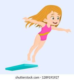 jumping into the pool