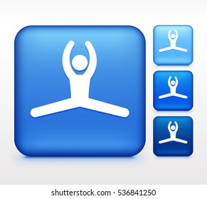 Jumping Jacks Colorful Square Button