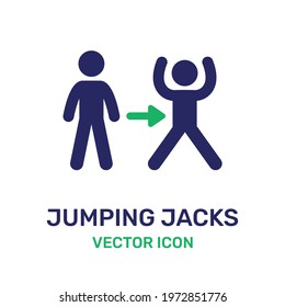 Jumping Jacks Exercise Workout Icon Vector