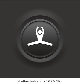 Jumping Jacks on Black Bevel Round Button