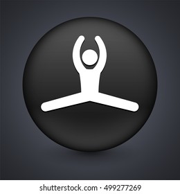 Jumping Jacks on Black Round Button