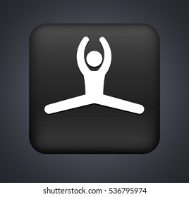 Jumping Jacks on Black Square Button