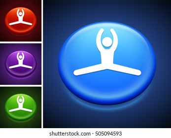 Jumping Jacks on Blue Round Button