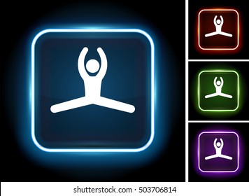 Jumping Jacks on Glow Square Button
