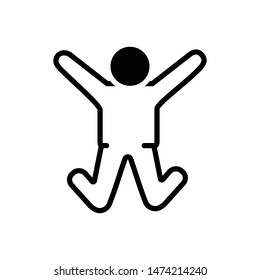 jumping for joy vector black icon